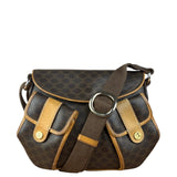 Celine Vintage Leather Macadam Double Pocket Shoulder Bag