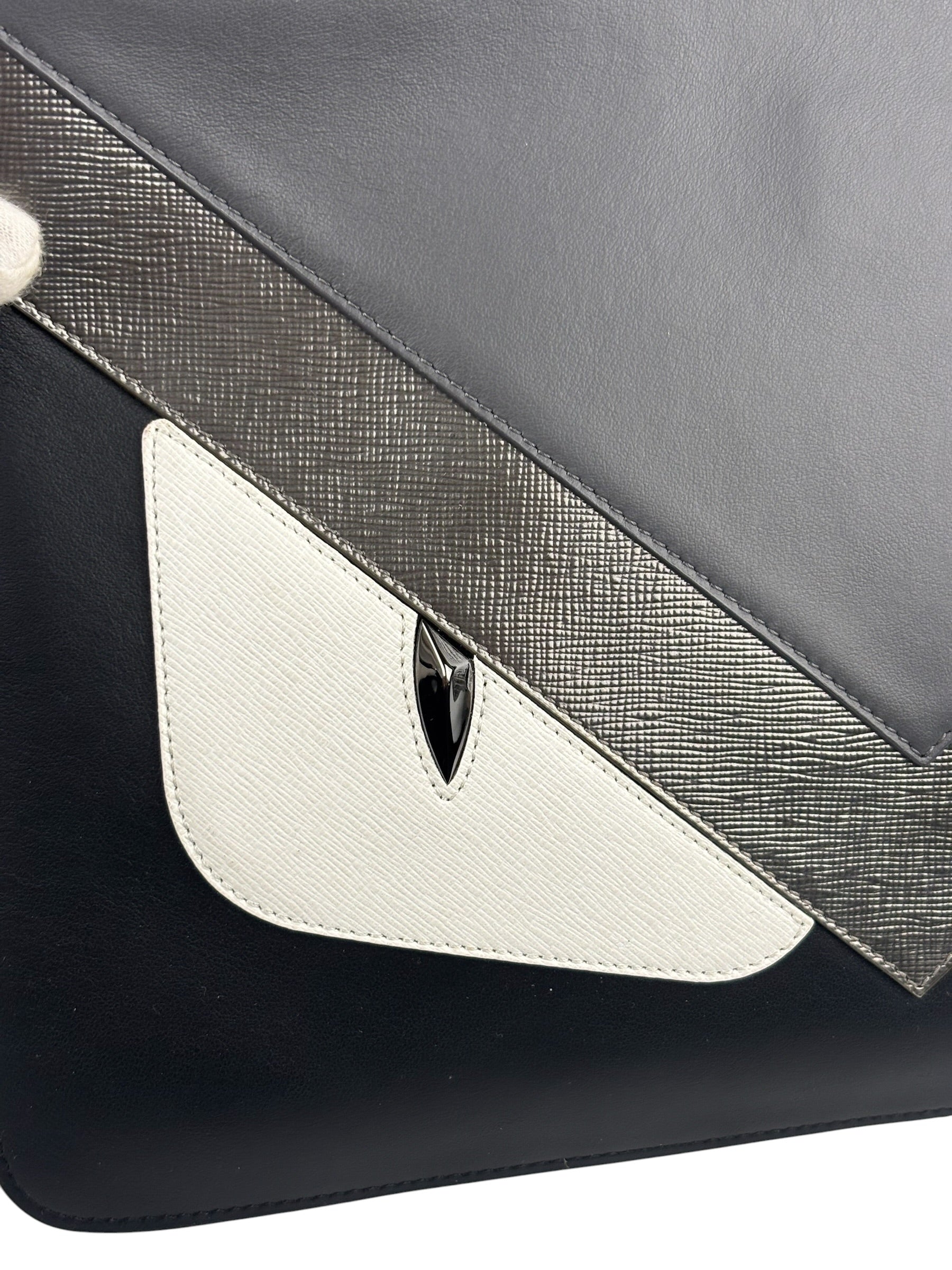 Fendi Black/Grey/White Monster Bag Bugs Eye Pouch