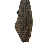 Fendi Brown Leather Trim Baguette