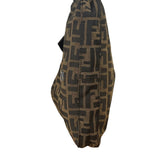 Fendi Brown Leather Trim Baguette