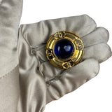 Chanel Vintage Royal Blue Glass Gripoix  Clip-On Earrings