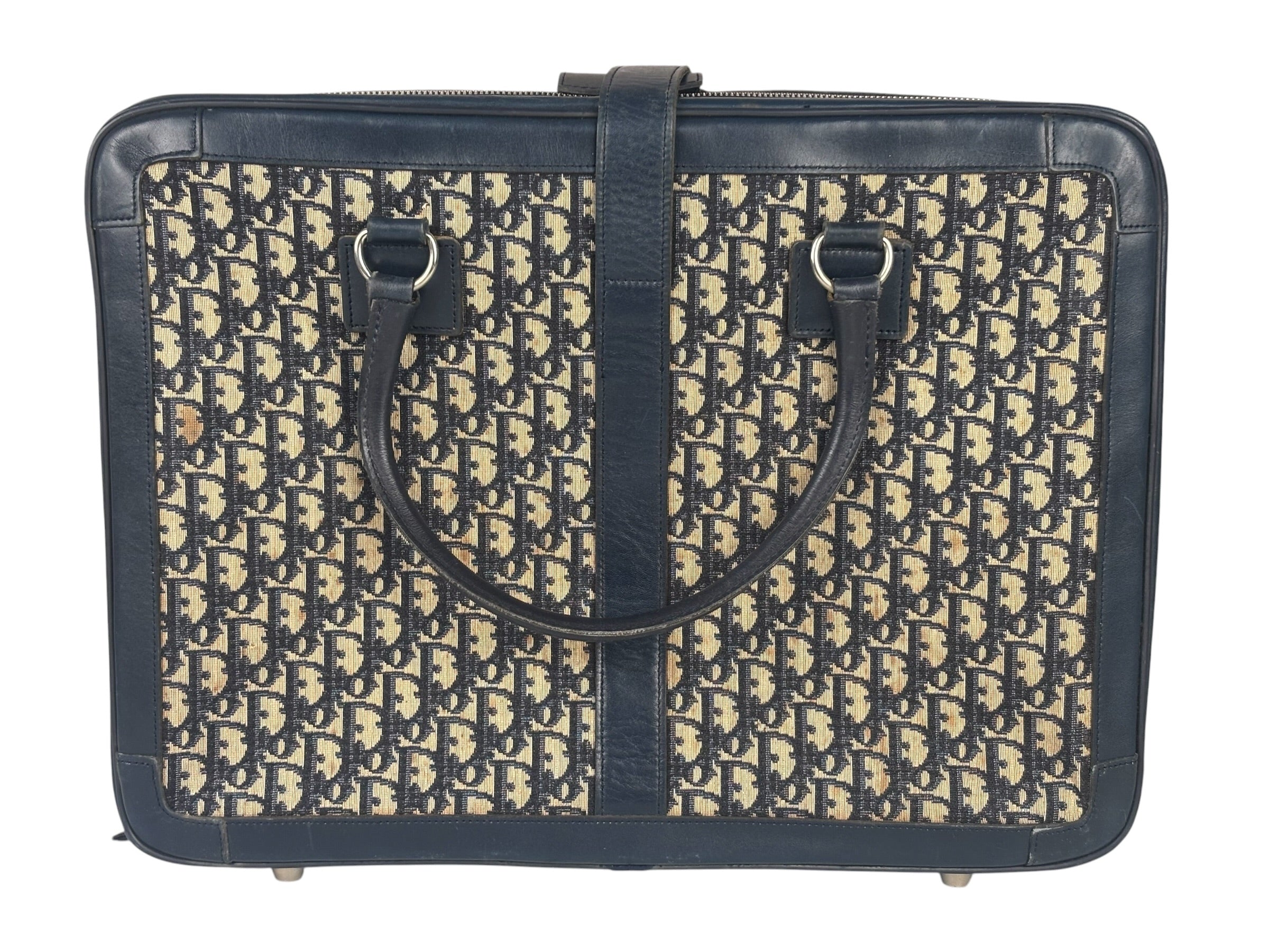 Christian Dior Vintage Navy Oblique Travel Bag
