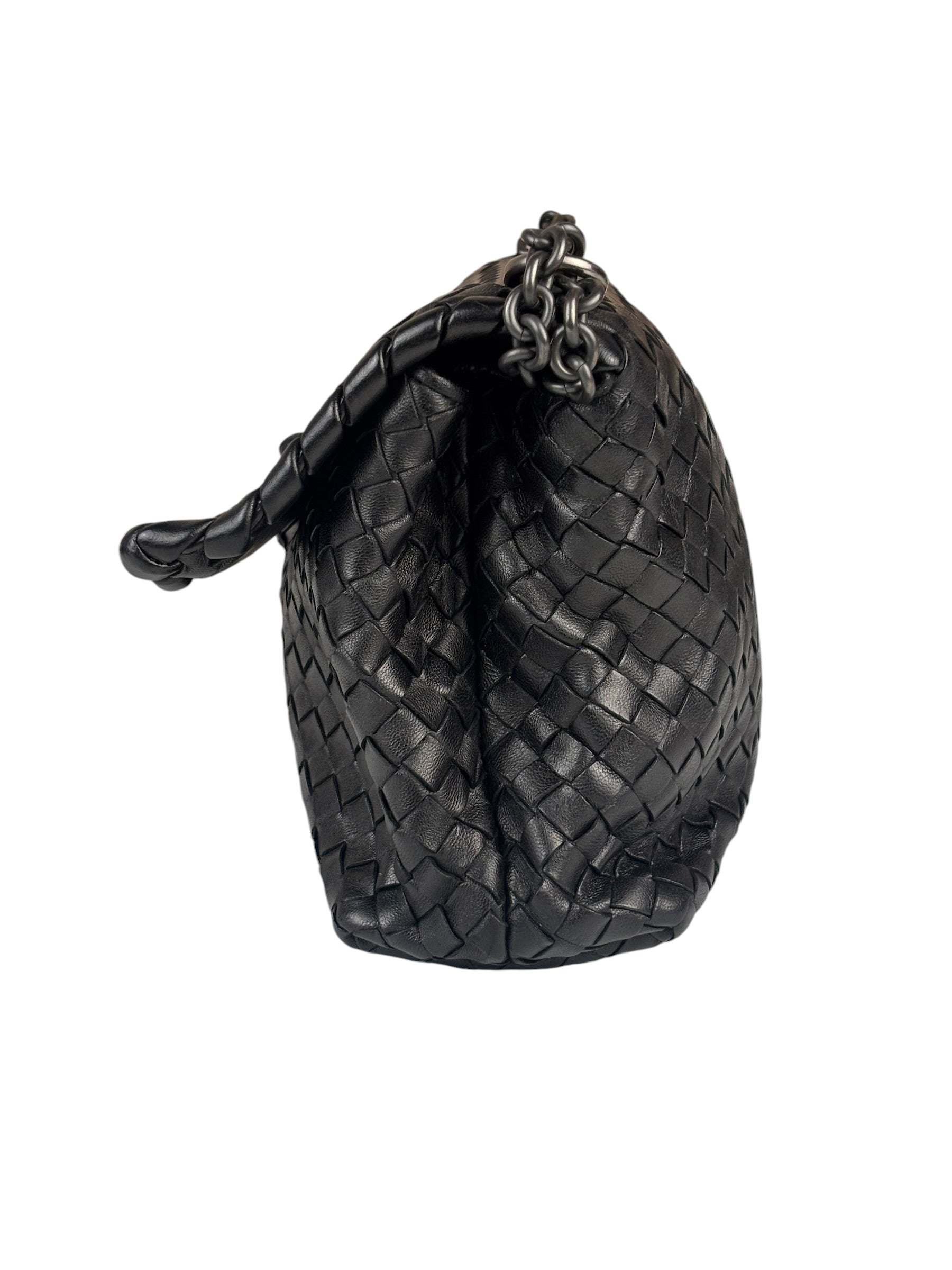 Bottega Veneta Black Intrecciato Shoulder Bag