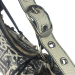 Balenciaga Black/White Leather Le Cagole Graffiti Shoulder Bag
