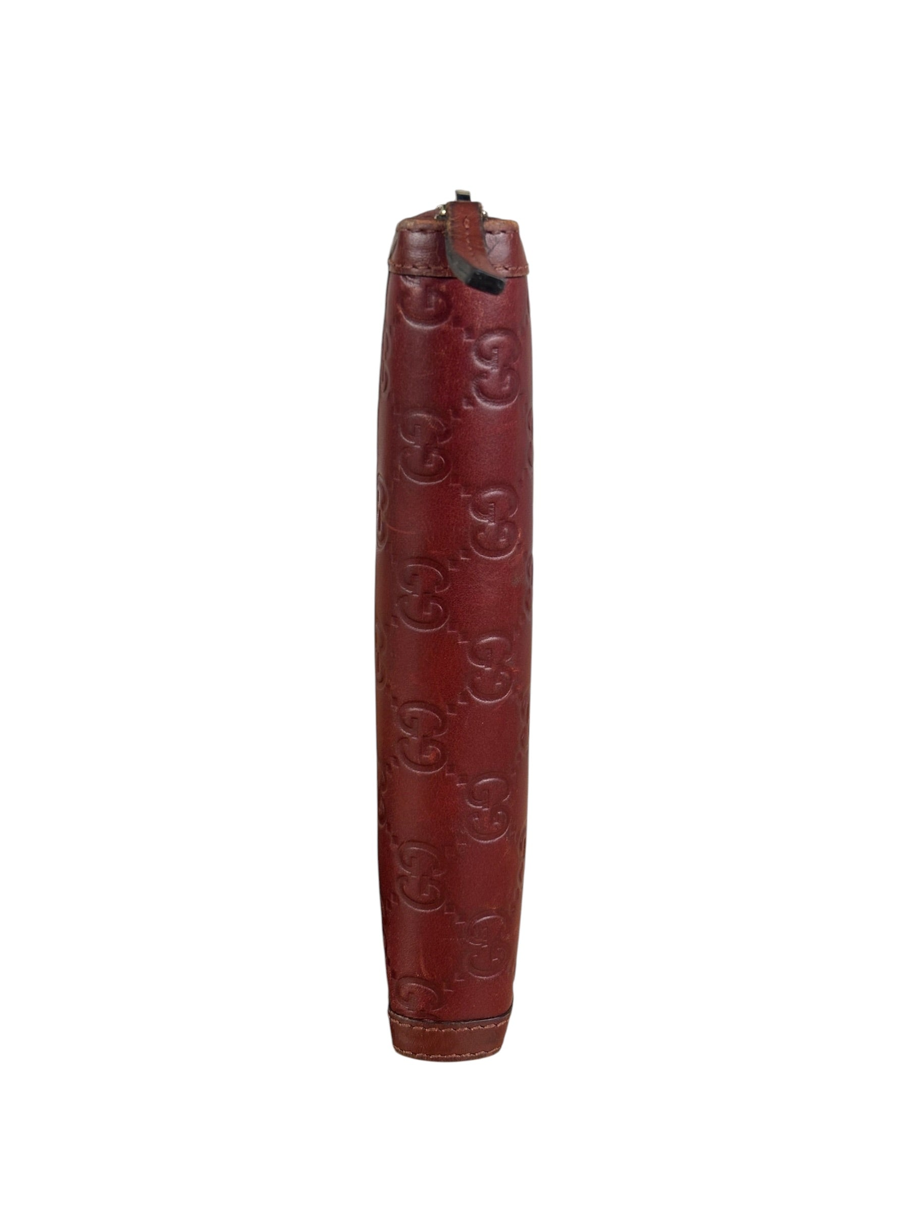 Gucci Burgundy Marmont Leather Guccissima Zip Long Wallet