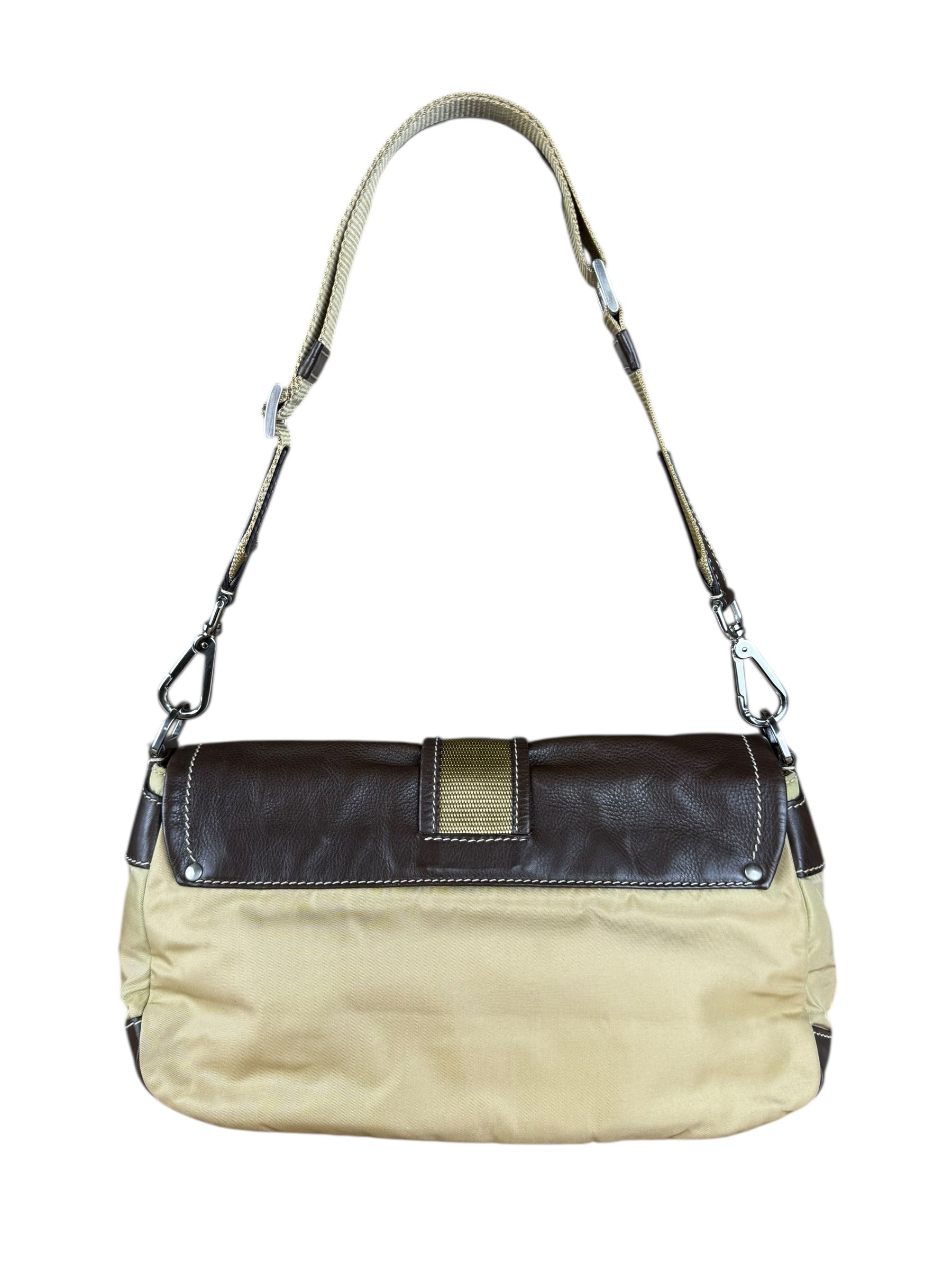 Prada Tessuto Buckle Shoulder Bag