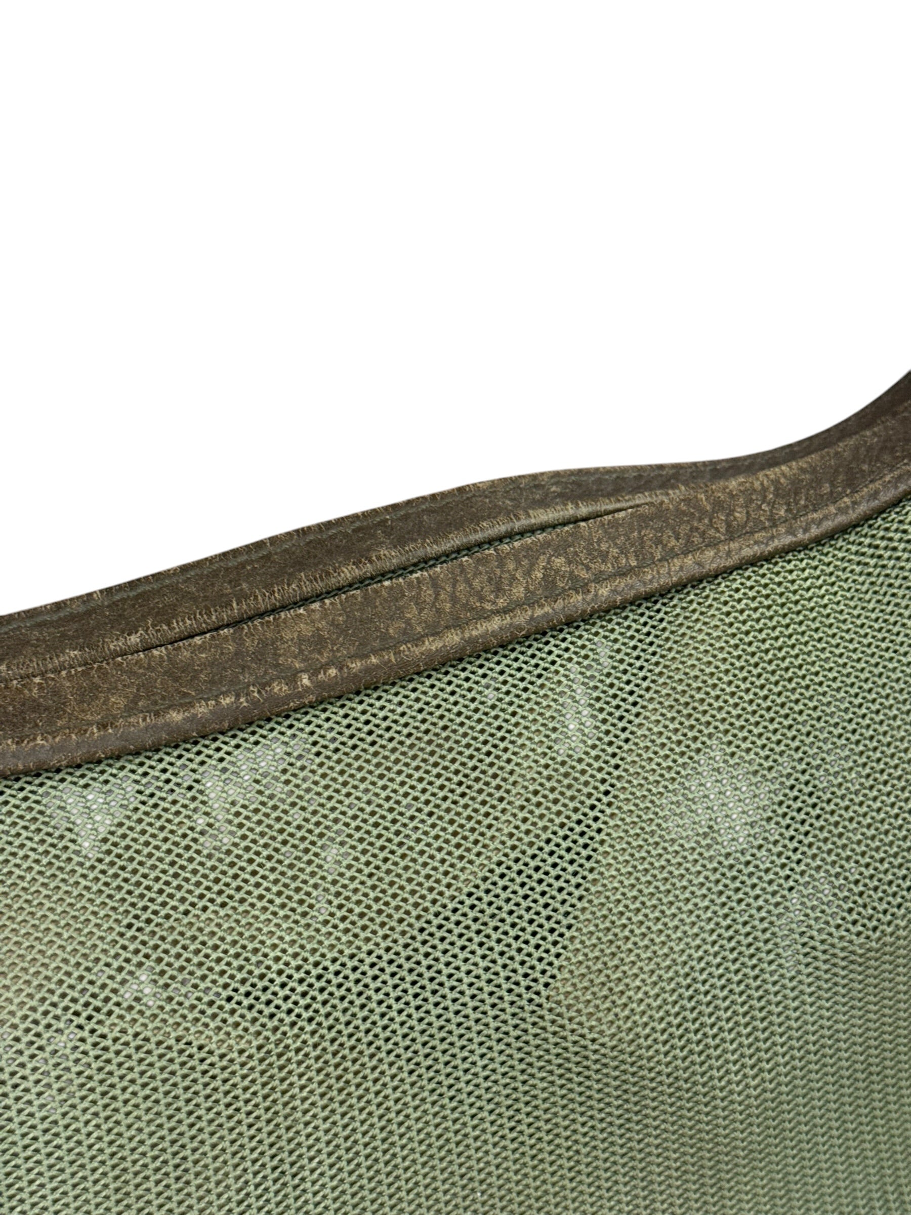Chanel Olive Green/Brown Leather Trim Interlocking Ring Strap Hobo Bag 2003