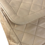 Chanel Beige Quilted CC Vintage Double Flap Bag 90s