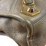 Balenciaga Gris Taupe Leather Mini Metallic Edge City Two-Way Bag