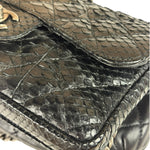 Chanel Black Python Leather Kiss-Lock Flap Bag 2015