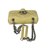 Gucci Yellow Leather Matelasse Marmont Shoulder Bag