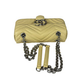 Gucci Yellow Leather Matelasse Marmont Shoulder Bag