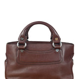 Celine Brown Pebbled Leather Boogie Handbag