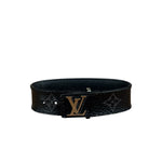 Louis Vuitton Black Leather Canvas Monogram Eclipse Slim Bracelet