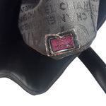 Chanel Vintage Black Leather Chocolate Bar Tote Bag 1992
