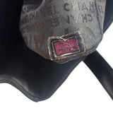 Chanel Vintage Black Leather Chocolate Bar Tote Bag 1992