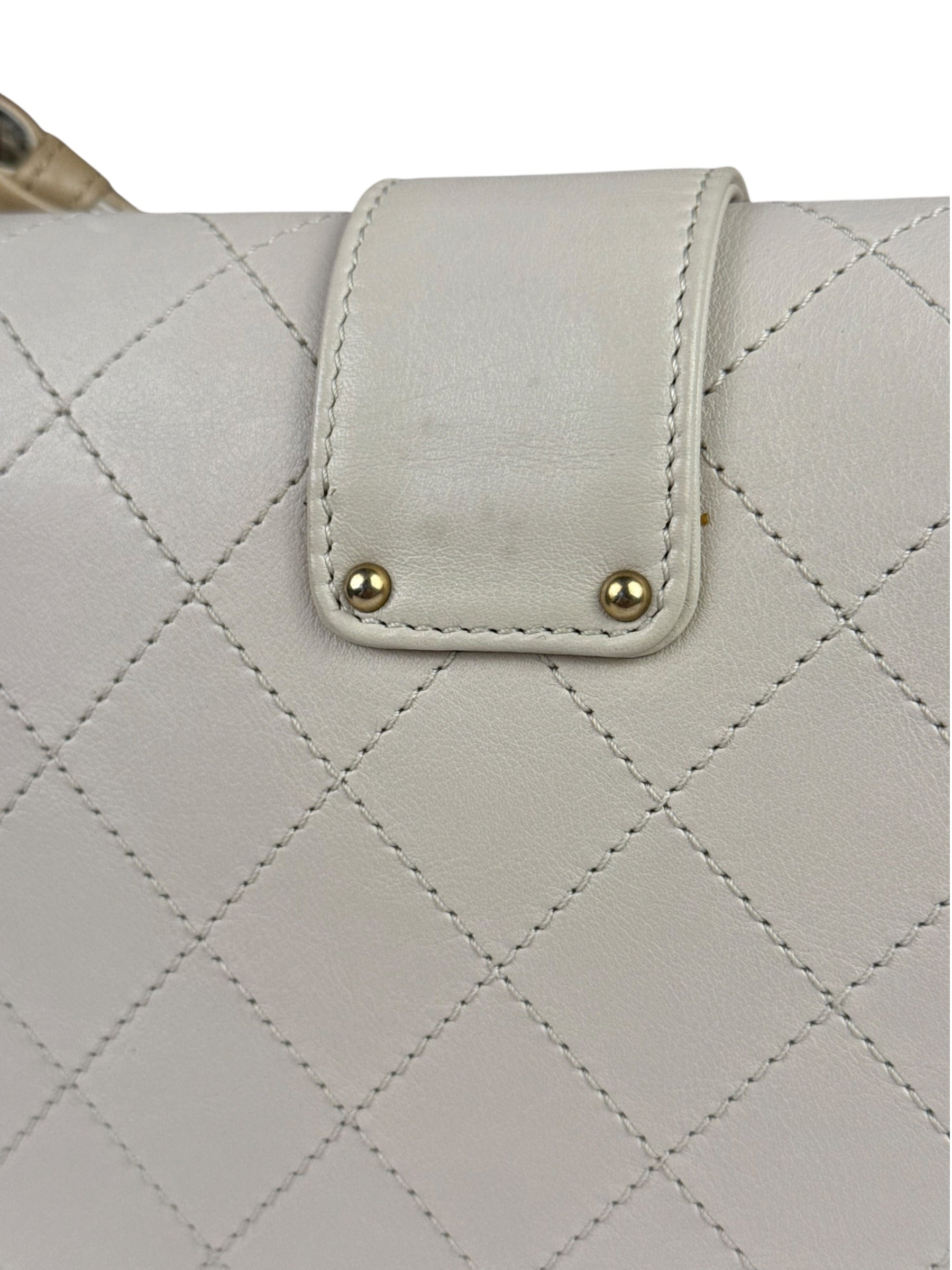 Chanel Cream Quilted Leather Flap Bag 2018