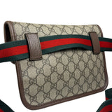 Gucci Vintage Brown Leather Trim Neo Supreme Belt Bag