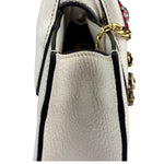 Miu Miu White Madras Ornate Crystal Jeweled Buckle Two-Way Bag