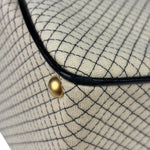 Chanel Beige/Black Leather Trim Diamond-Quilted Shoulder Bag 2002