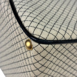 Chanel Beige/Black Leather Trim Diamond-Quilted Shoulder Bag 2002
