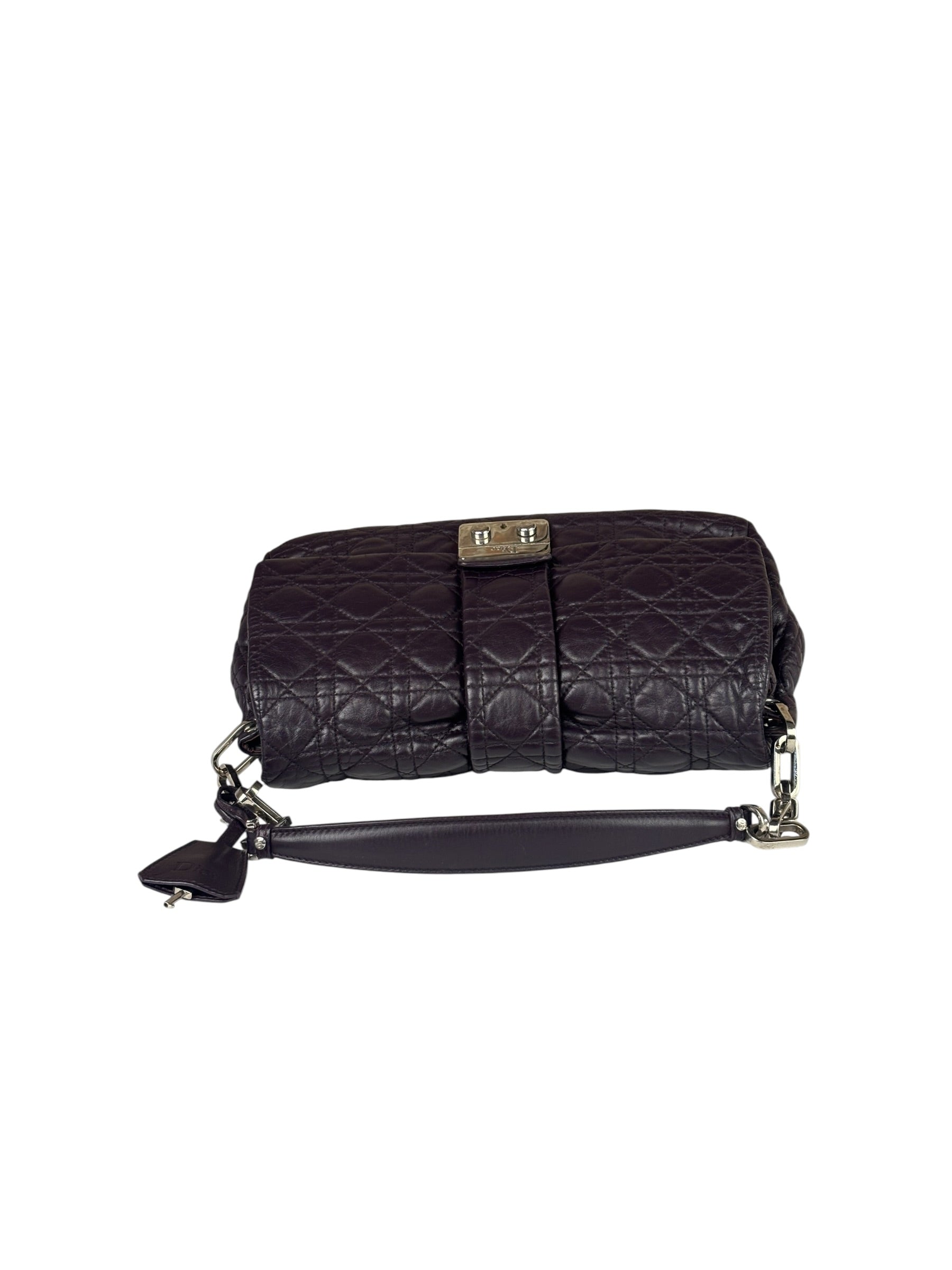 Christian Dior Purple Quilted Leather Flap Bag