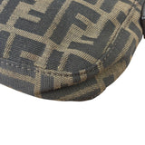 Fendi Brown Leather Trim Baguette
