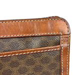 Celine Brown Leather Macadam Clutch