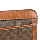 Celine Brown Leather Macadam Clutch