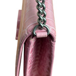 Balenciaga Pink Croc-Embossed Leather Chain B Wallet