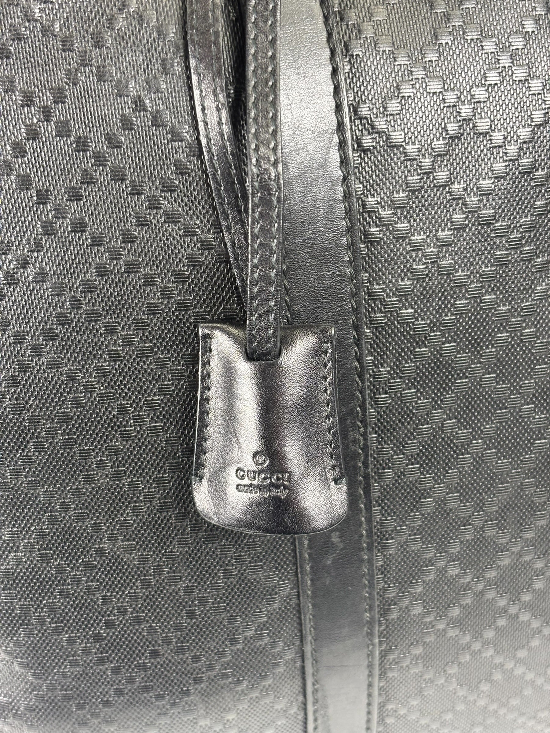 Gucci Black Leather Diamante Briefcase