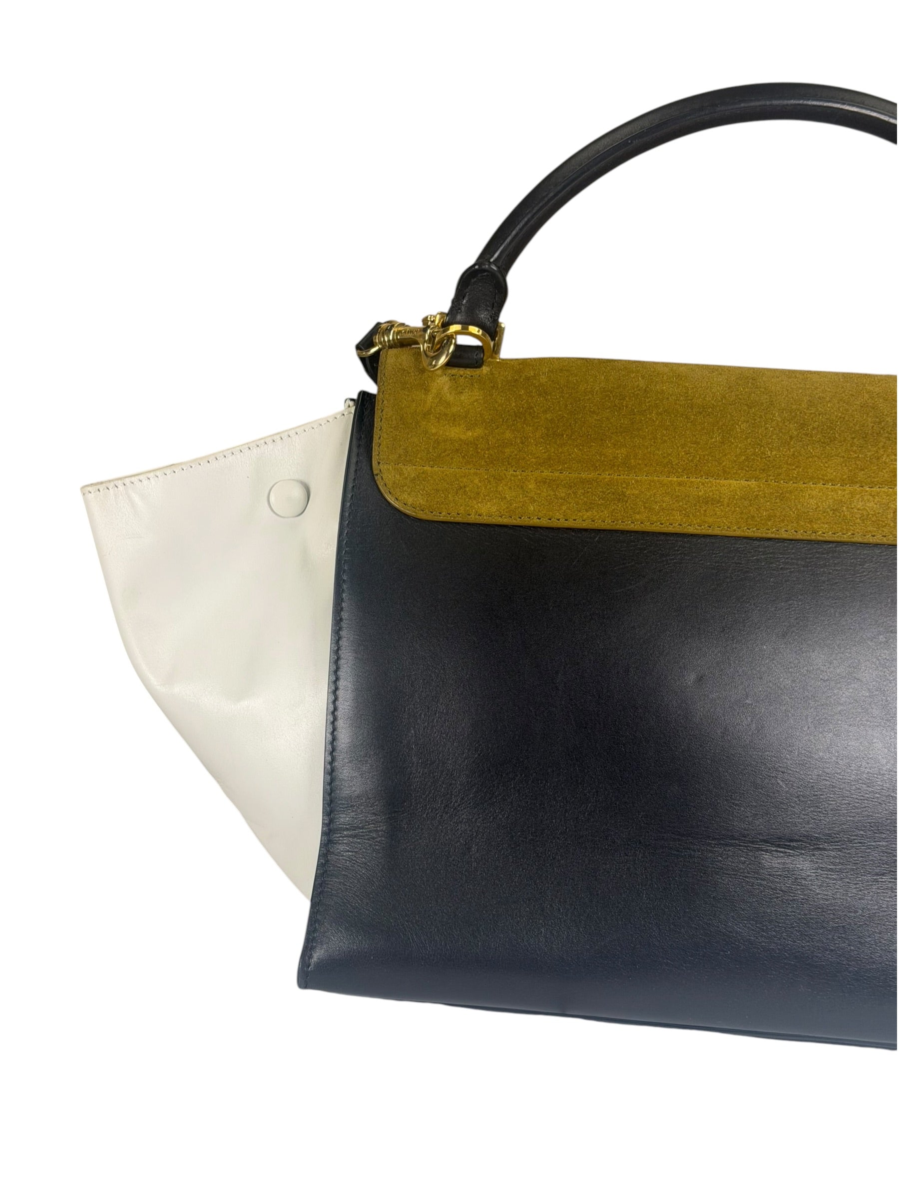 Celine Colorblock Leather/Suede Trapeze Two-Way Bag