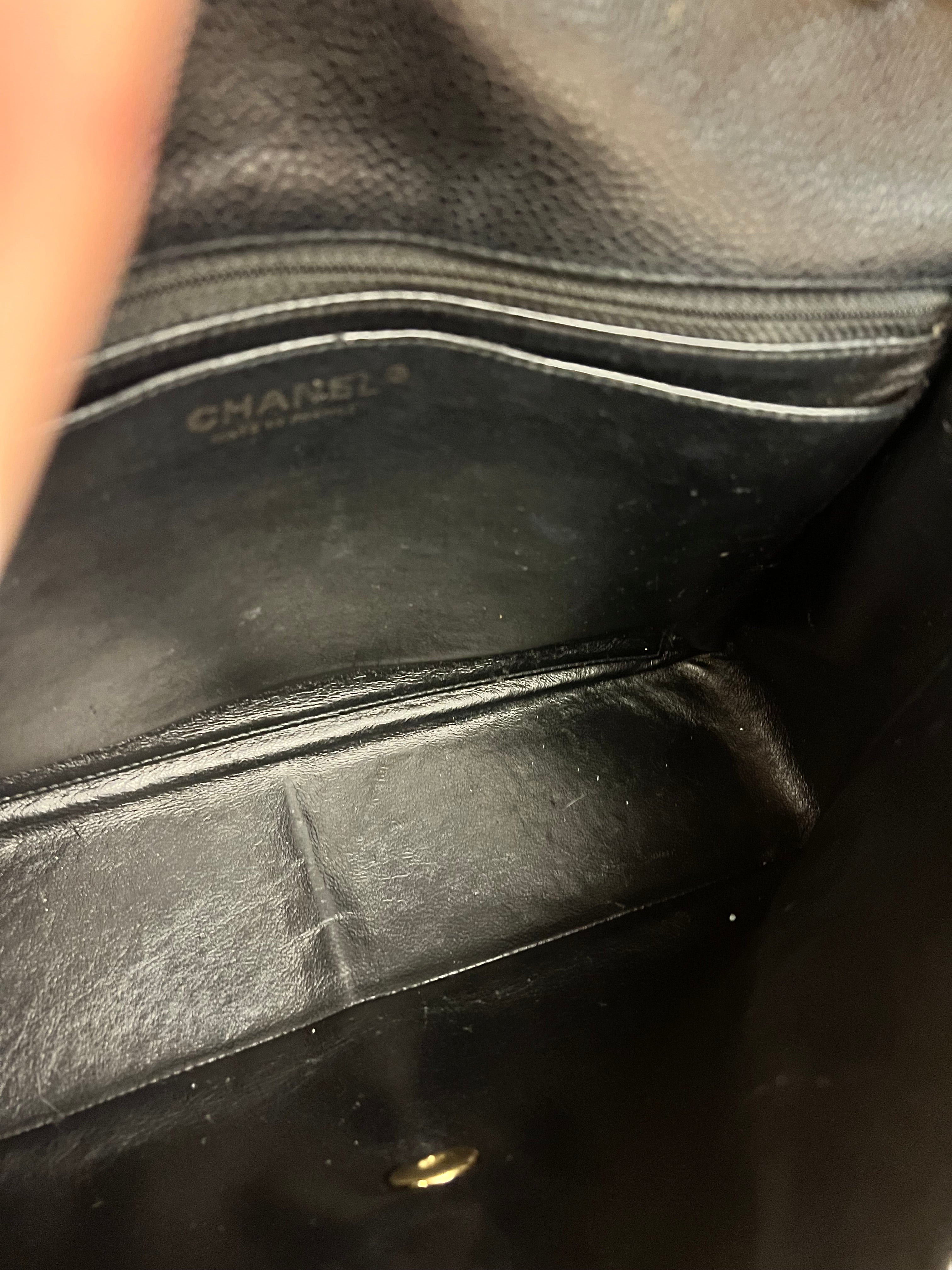 Chanel Black Caviar Leather Single Flap Bag '04