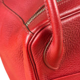 Hermes Rouge Clemence Leather Lindy 34