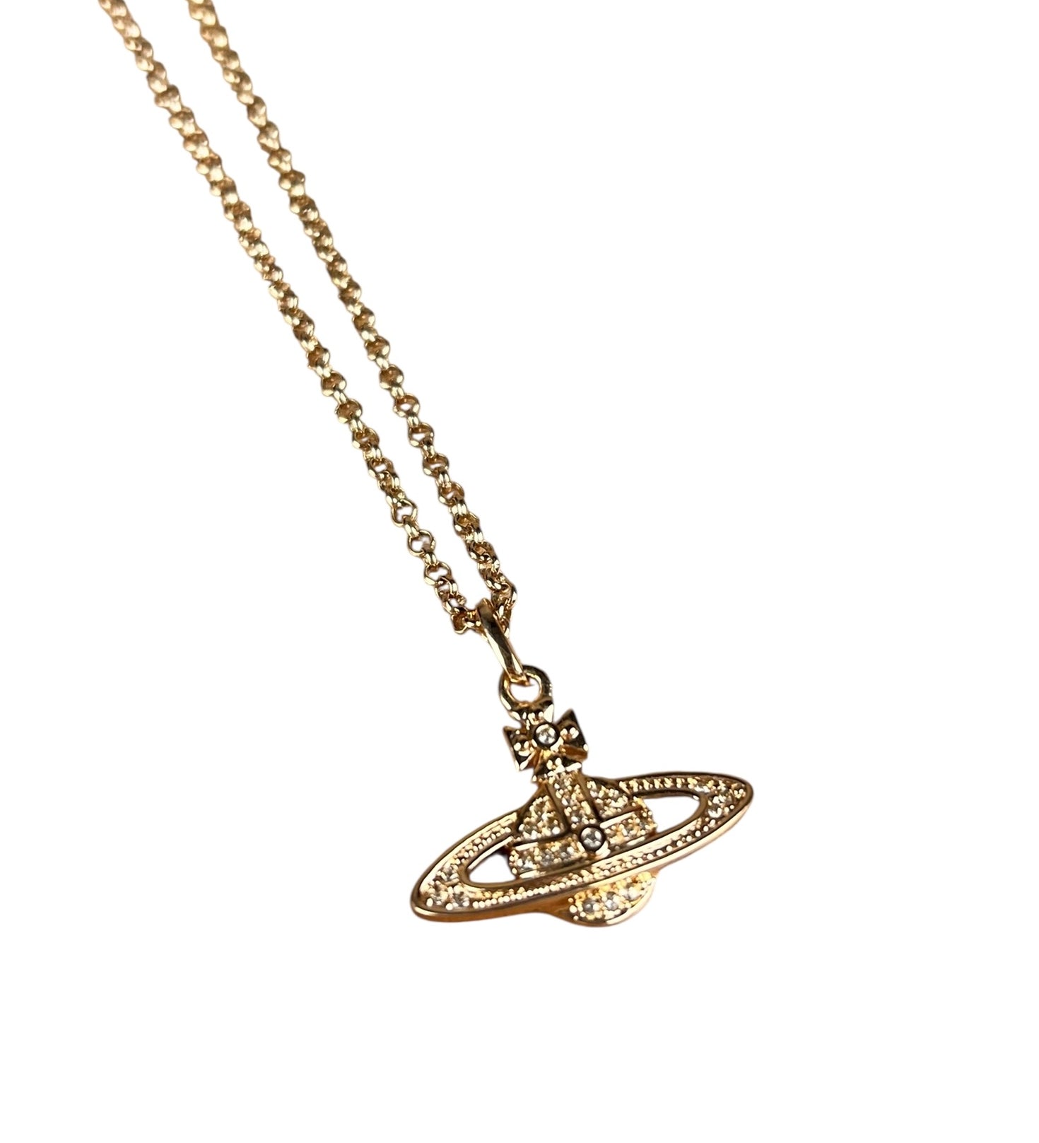 Vivienne Westwood Rose Gold Orb Bas Relief Necklace