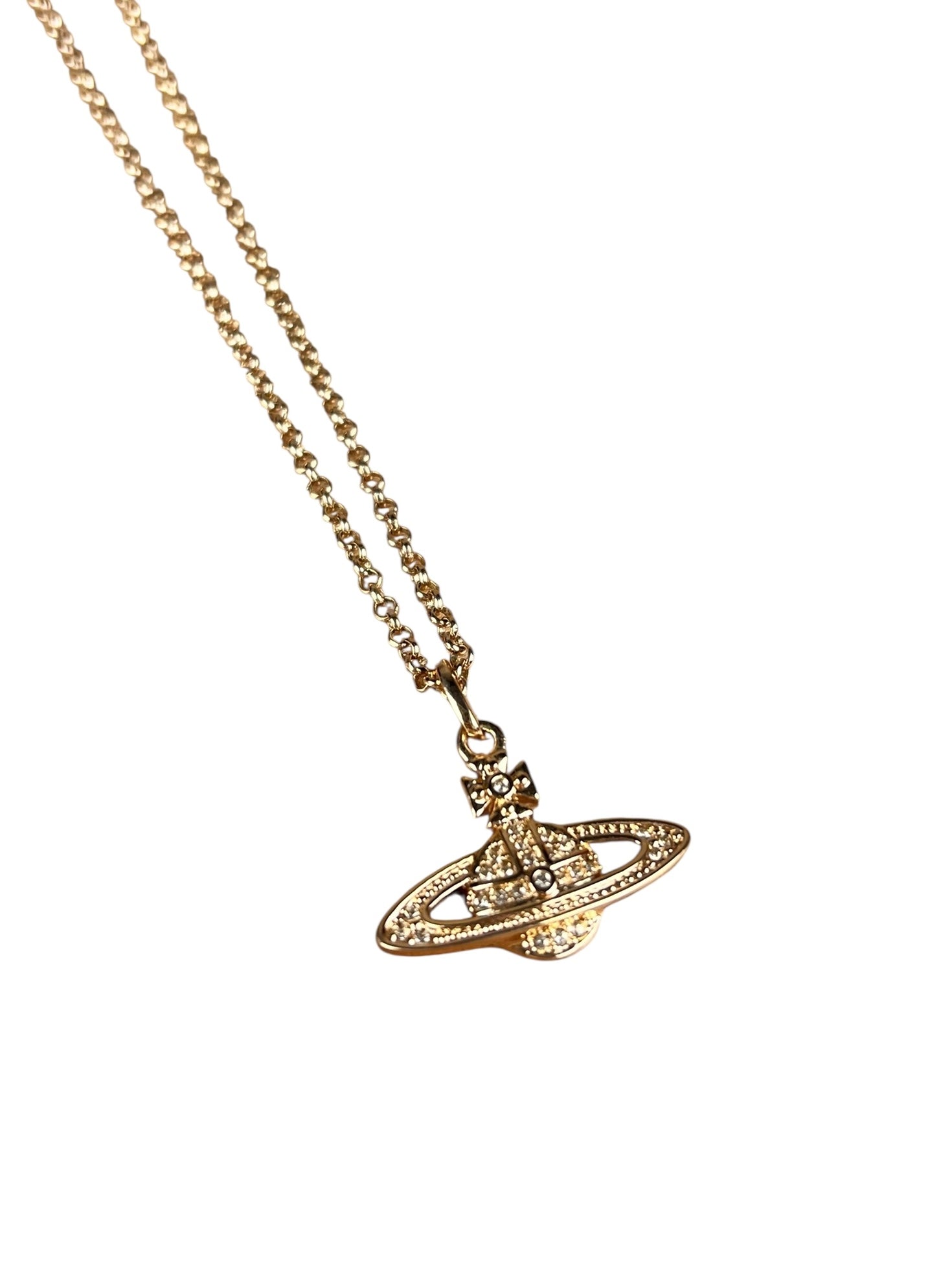 Vivienne Westwood Rose Gold Orb Bas Relief Necklace