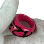 Louis Vuitton Pink GA0079 Leo Monogram Wood Ring M