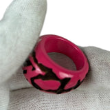 Louis Vuitton Pink GA0079 Leo Monogram Wood Ring M