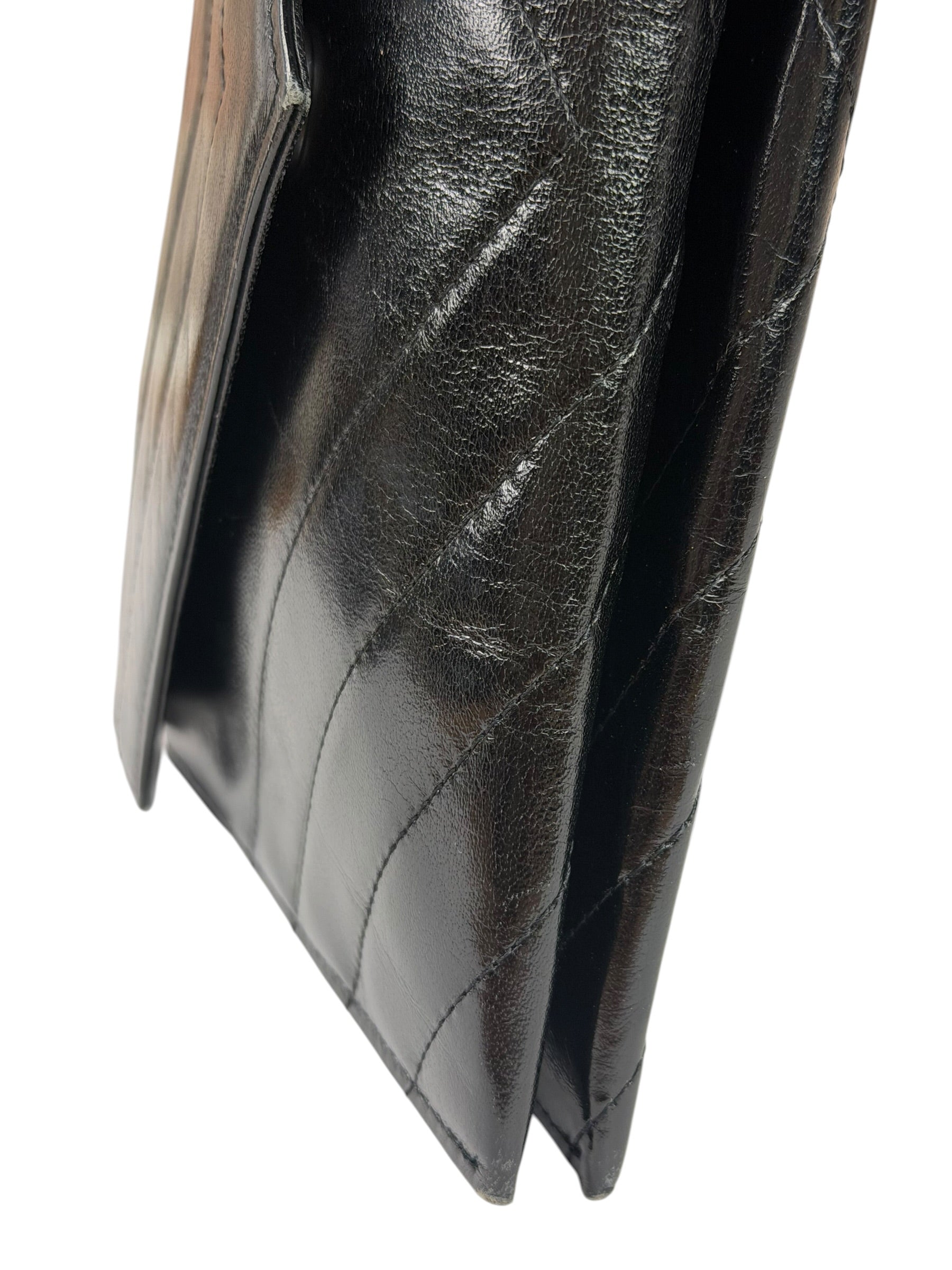 Yves Saint Laurent Black Quilted Leather Clutch