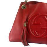 Gucci Red Leather Soho Chain Shoulder Bag