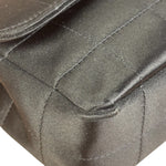 Chanel Black Satin Chocolate Bar Mini Chain Flap Bag 2010