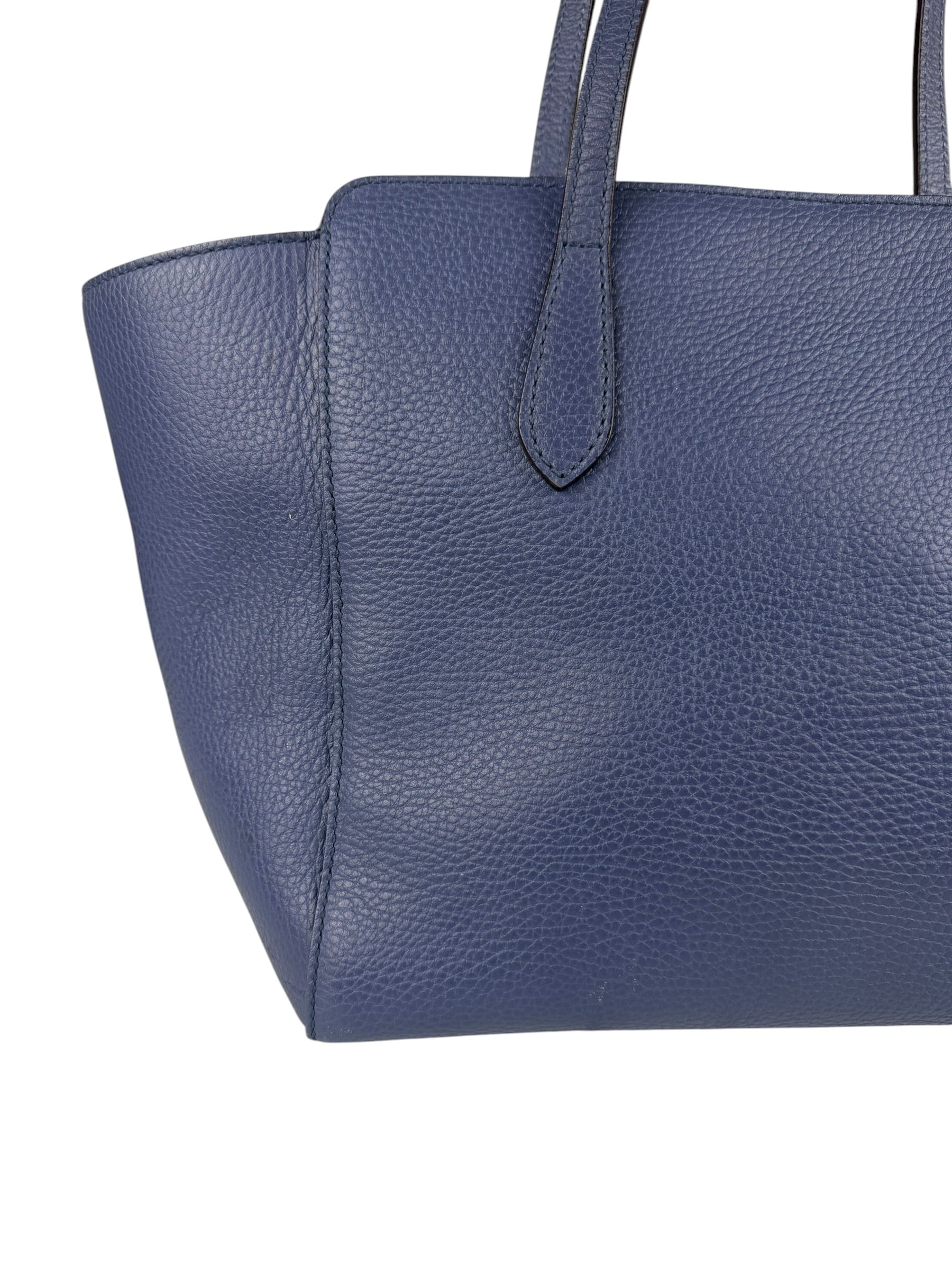 Gucci Navy Blue Swing Leather Tote Bag
