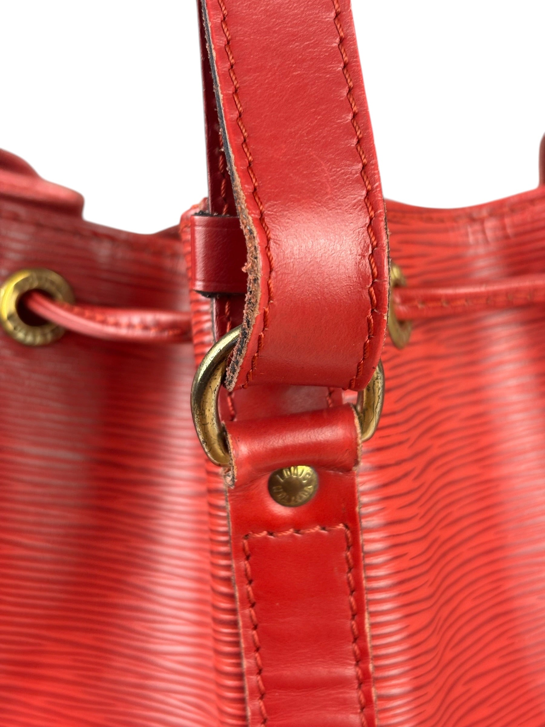 Louis Vuitton Red Epi Leather Noe Bucket Bag MM