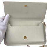 YSL Beige Leather Cassandre Flap Phone Holder