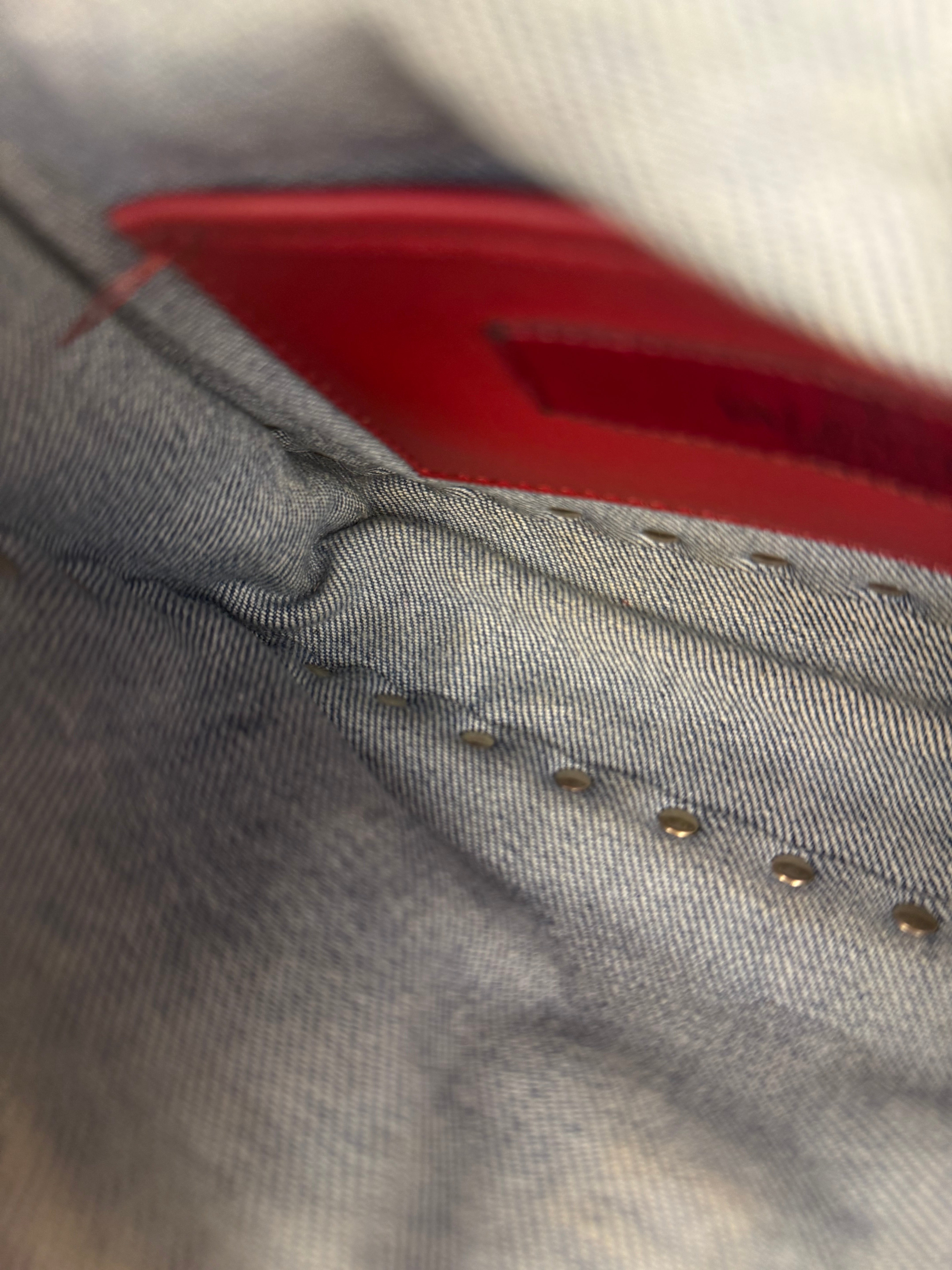 Valentino Garavani Denim Rockstud Spike Shoulder Bag