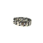 Gucci Sterling Silver & Blue Enamel Interlocking G Chain Link Ring
