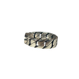 Gucci Sterling Silver & Blue Enamel Interlocking G Chain Link Ring
