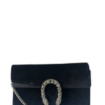 Gucci Black Velvet/Leather Trim Dionysus Super Mini Shoulder Bag