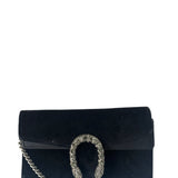 Gucci Black Velvet/Leather Trim Dionysus Super Mini Shoulder Bag