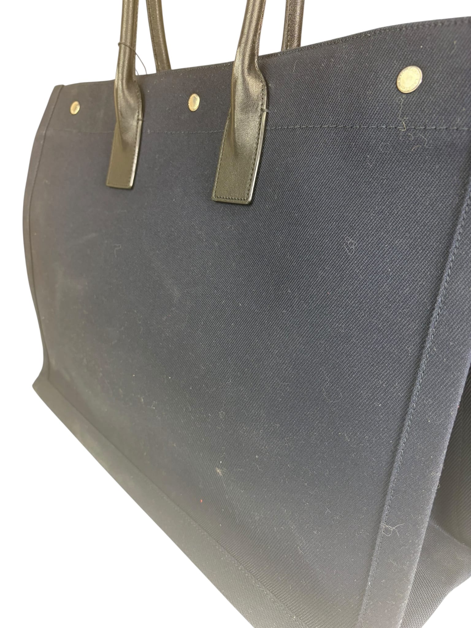 Yves Saint Laurent Navy/Black Leather Rive Gauche Tote